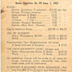 1947 Coronado Hospital rate card