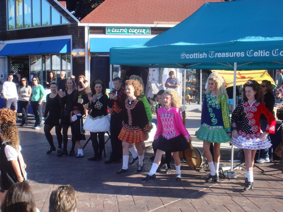 An Irish dancing troop performing near the Celtic Corner Ferry Landing location.