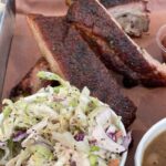 ribs and pineapple coleslaw