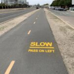 Bayshore Bikeway pavement markings