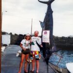 Tom with his sister and his marlin. Kona Coast 1986