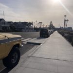Ocean Boulevard sidewalk bulb out with parked cars 2023-02-18