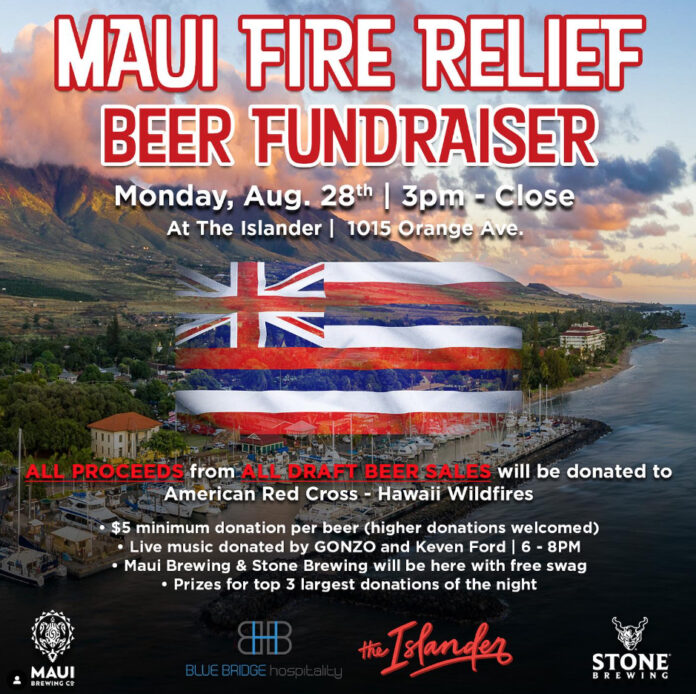 Maui Fire Relief Beer Fundraiser at The Islander Aug. 28 Coronado Times