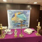 altar in the chapel on board USS Abraham Lincoln