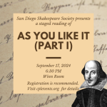 Shakespeare Reading – Sep 2024