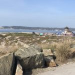 beach dunes volleyball lifeguard station rocks