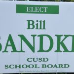 Bill Sandke school board 2024 sign