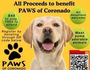 Doubles Tennis Mixer to Benefit PAWS of Coronado