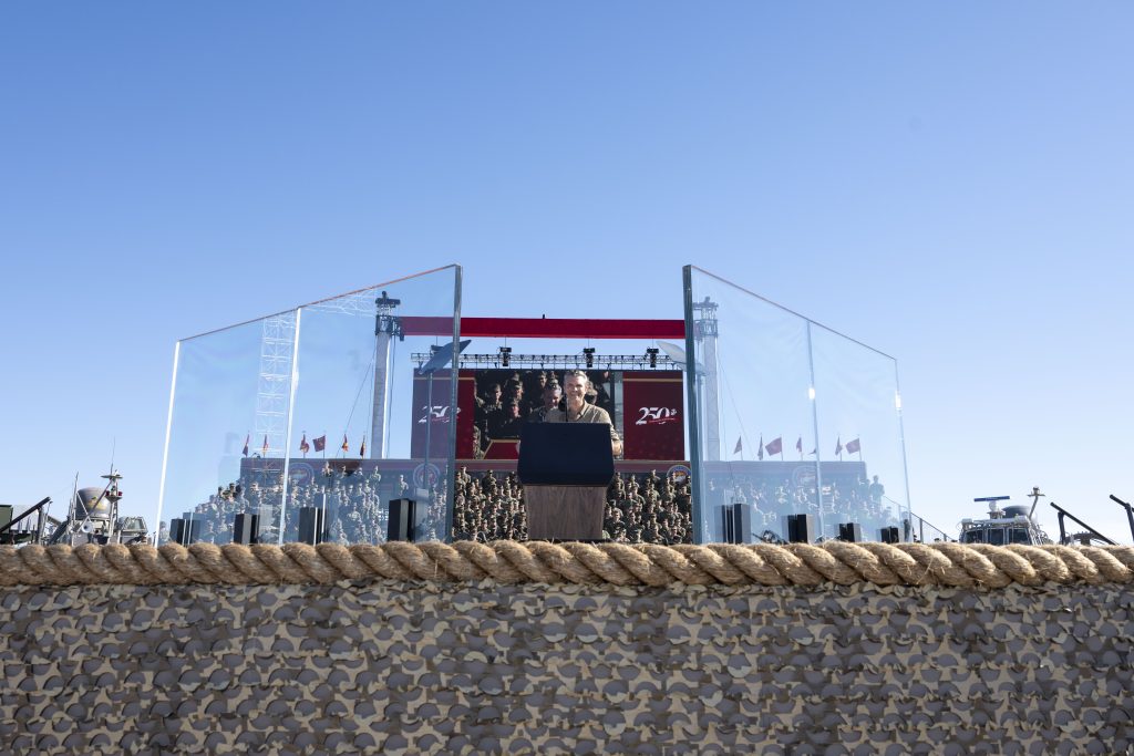 Secretary of War Pete Hegseth speaks at a troop rally