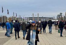 Victoria Henderson, host of The Game podcast at the NFL game in Berlin