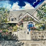 526 Glorietta Boulevard water color by Tina Christiansen