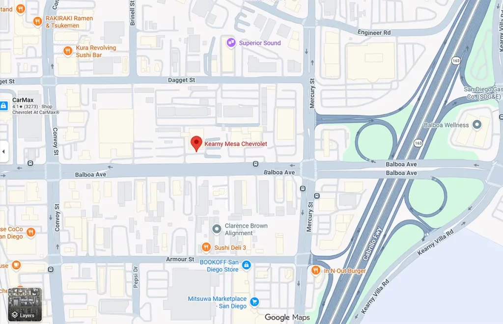 Directions to Kearny Mesa Chevrolet in San Diego