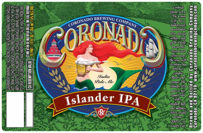 Coronado Brewing Company Sticker Brewery Beer Logo San Diego California Island