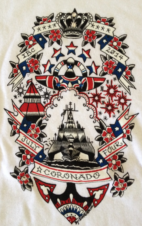 Coronadosurfdesigns Coronado CA 4th of July, Short-Sleeve T-Shirt - XL